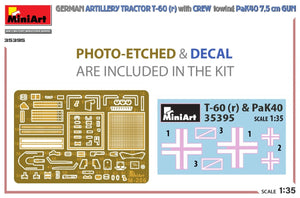 MiniArt 35395 GERMAN ARTILLERY TRACTOR T-60(r) &amp;amp; CREW Towing PaK40 GUN 1/35 – zdjęcie 2