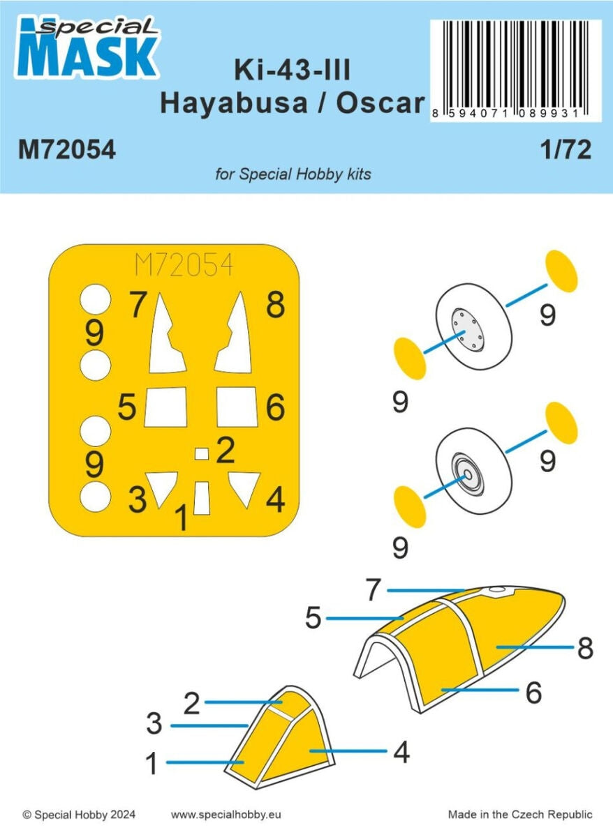 Maquette Special Hobby M72054 Ki-43-III Hayabusa / Oskar (pour maquettes Special Hobby) 1/72