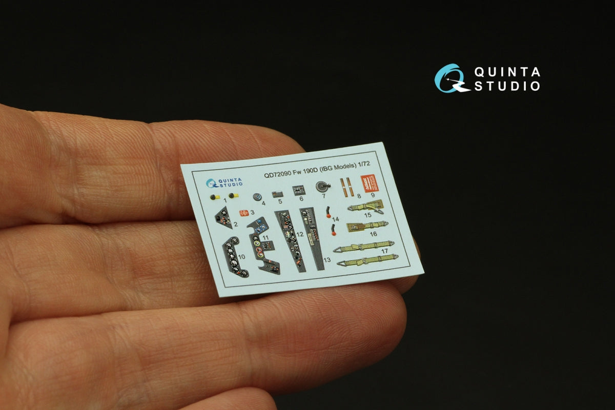 Quinta Studio QD72090 Fw 190D 3D-Printed &amp;amp; coloured Interior on decal paper (IBG models) 1/72 – zdjęcie 4