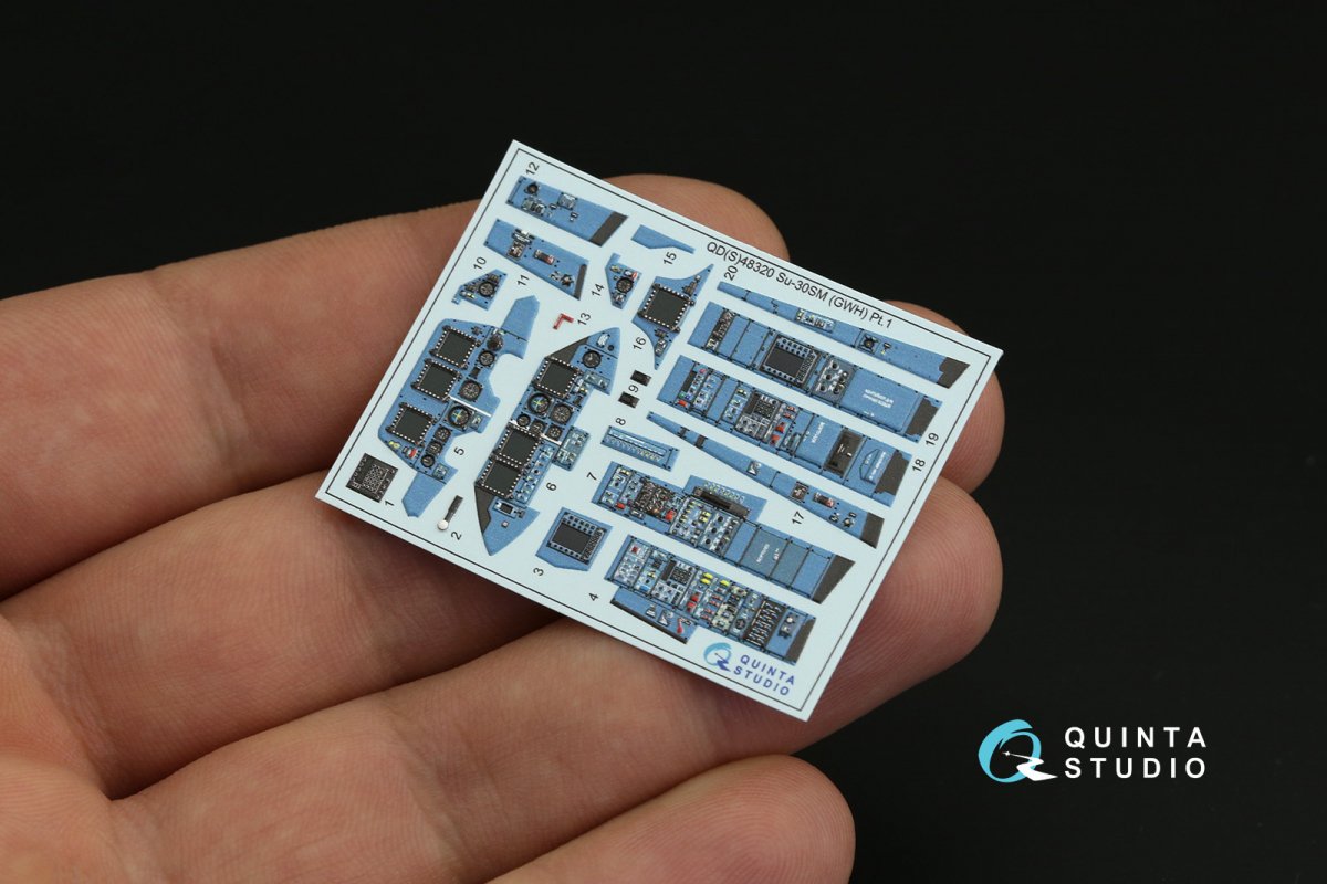 Quinta Studio QDS-48320 Su-30SM 3D-Printed &amp;amp; colored Interior on decal paper (GWH) (Small version) 1/48 – image 4