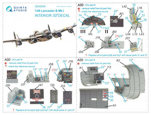 Quinta Studio QD48248 Lancaster B Mk.I 3D-Printed &amp;amp; colored Interior on decal paper (HK Models) 1/48 – image 15