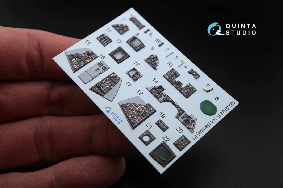 Quinta Studio QD32032 F-14A 3D-Printed &amp;amp; coloured Interior on decal paper (for Tamiya kit) 1/32 – zdjęcie 3
