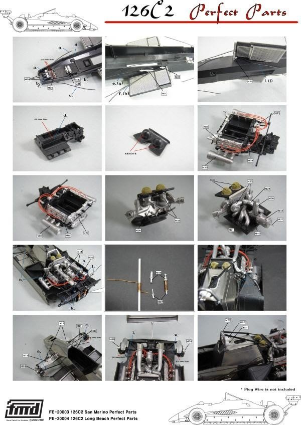 KA Models FE-20004 FERRARI 126C2 (LONG BEACH) PERFECT PARTS SET Fujimi 1/20 – zdjęcie 6