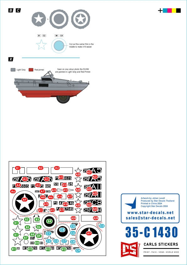 Star Decals 35-C1430 D-Day DUKW + SEEP. British Amphibians # 2. 297 Coy (GT) RASC and Beach Group. 1/35 – zdjęcie 3