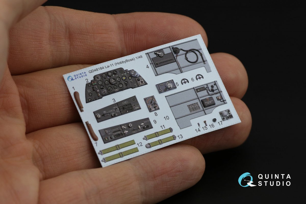 Quinta Studio QD48184 La-11 3D-Printed &amp;amp; coloured Interior on decal paper (HobbyBoss) 1/48 – zdjęcie 2
