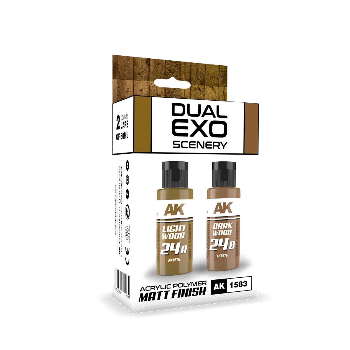 AK Interactive AK1583 DUAL EXO SCENERY SET 24 – 24A LIGHT WOOD &amp;amp; 24B DARK WOOD