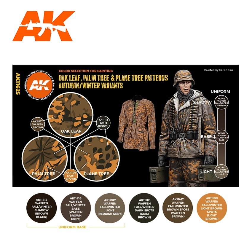 AK Interactive AK11625 OAK LEAF, PALM TREE &amp;amp; PLANE TREE PATTERNS AUTUMN/WINTER VARIANTS – image 2