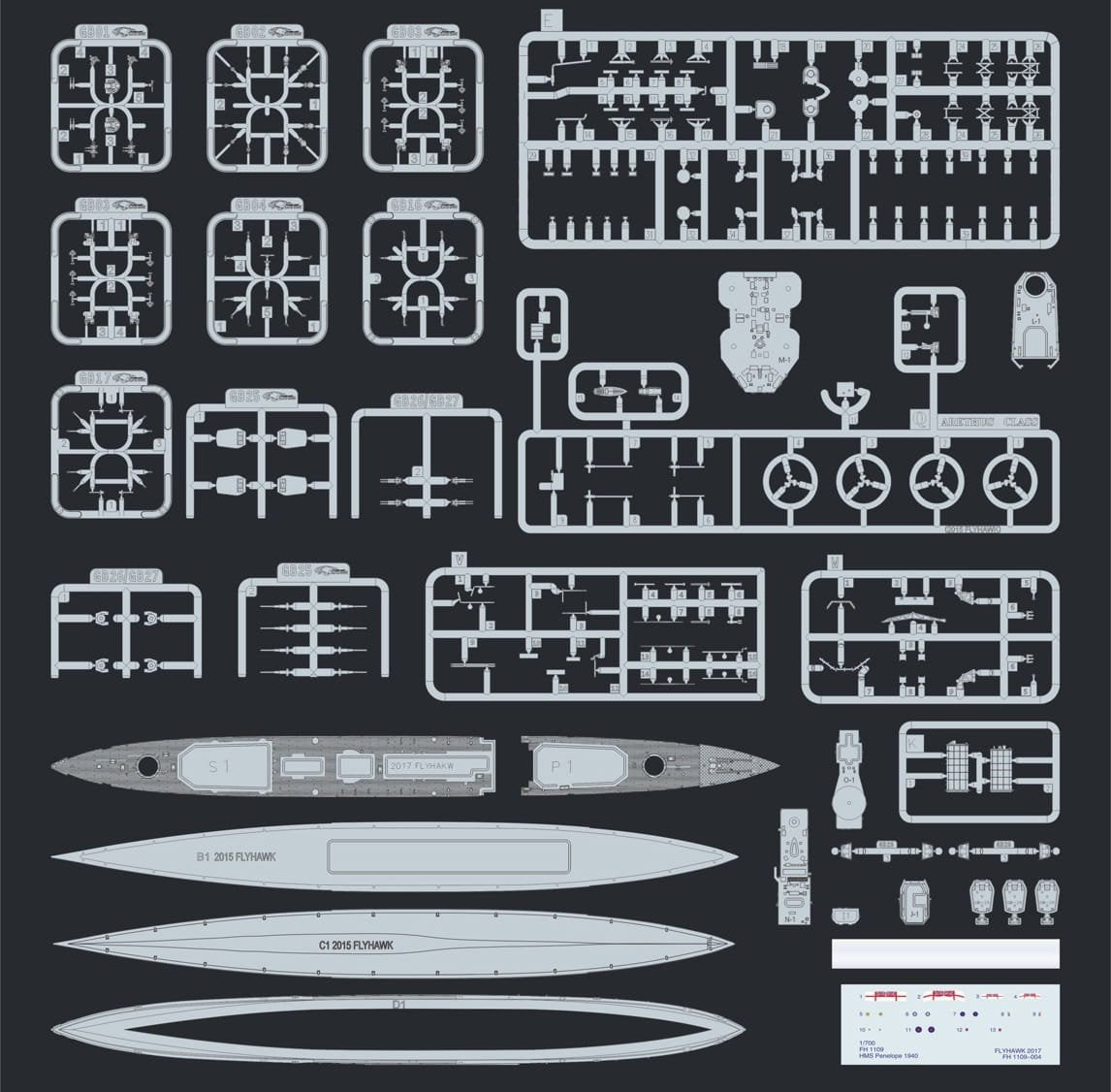 FlyHawk Model FH1109s HMS Penelope 1940 - Deluxe Edition 1/700 – image 4