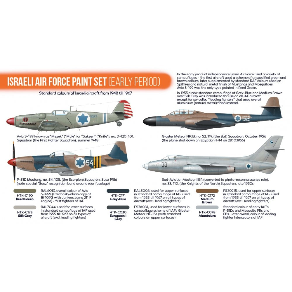 Hataka HTK-CS34 ISRAELI AIR FORCE PAINT SET (EARLY PERIOD) (6x17ml) – zdjęcie 3