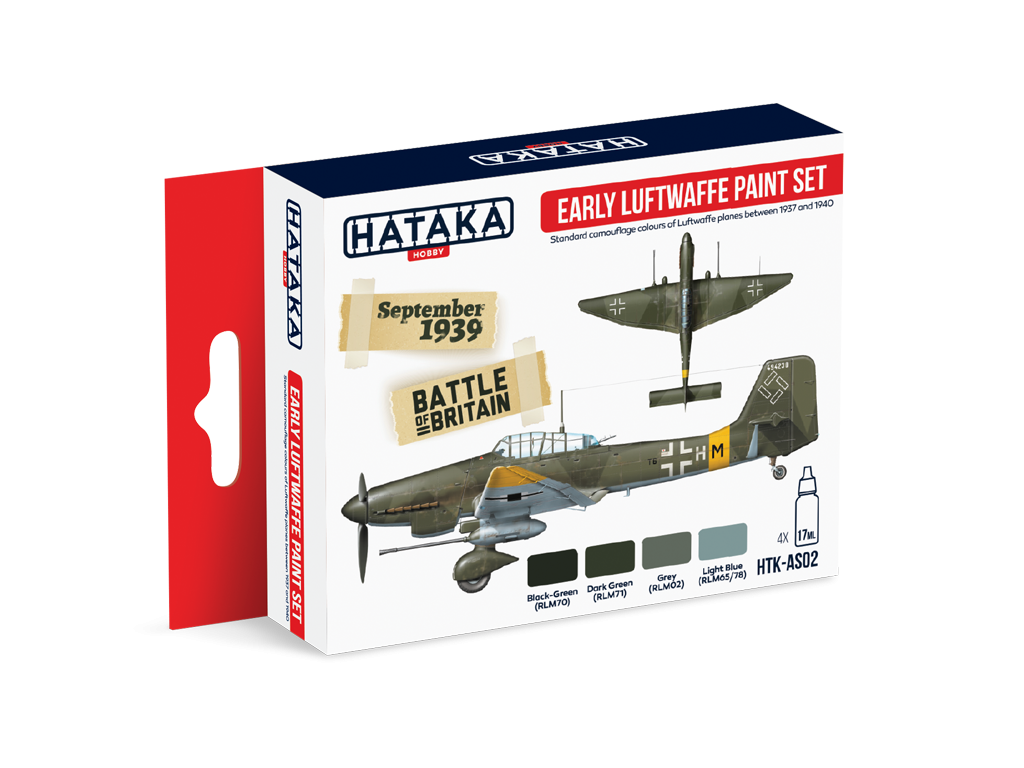 Hataka HTK-AS02 Early Luftwaffe paint set 4x17ml – zdjęcie 3