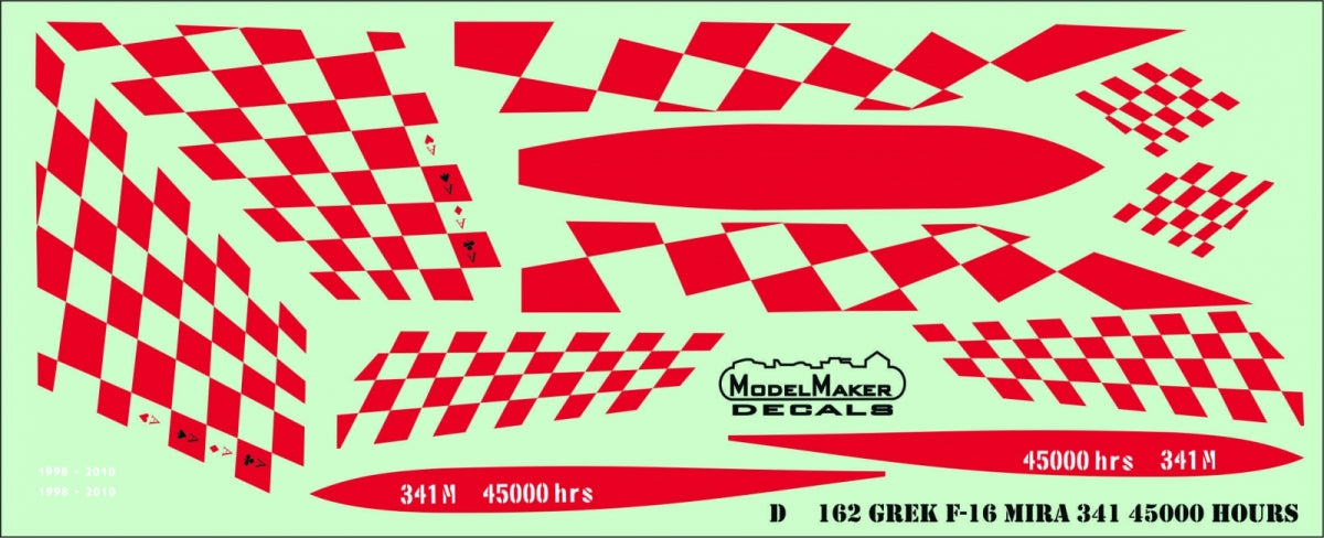 ModelMaker Decals D48162 Greek F-16 341 Mira 45000 Hours 1/48 – image 2