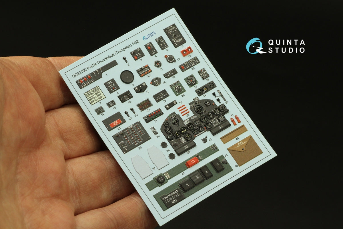 Quinta Studio QD32190 P-47N Thunderbolt 3D-Printed colored Interior on decal paper (Trumpeter) 1/32 – image 2