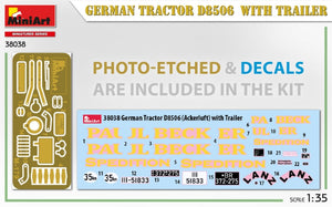 MiniArt 38038 German Tractor D8506 with trailer 1/35 – zdjęcie 3