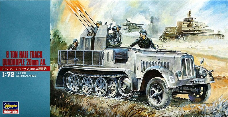 Hasegawa MT14 8TON HALF TRACK QUADRUPLE 20mm AA. 1/72