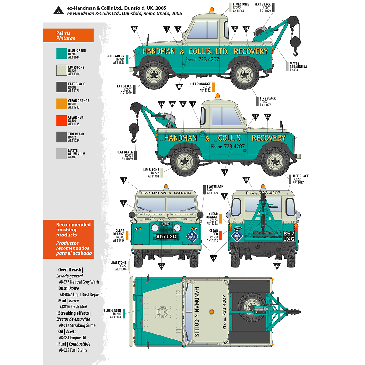 AK Interactive AK35014 LAND ROVER 88 SERIES IIA CRANE-TOW TRUCK 1/35 – immagine 10