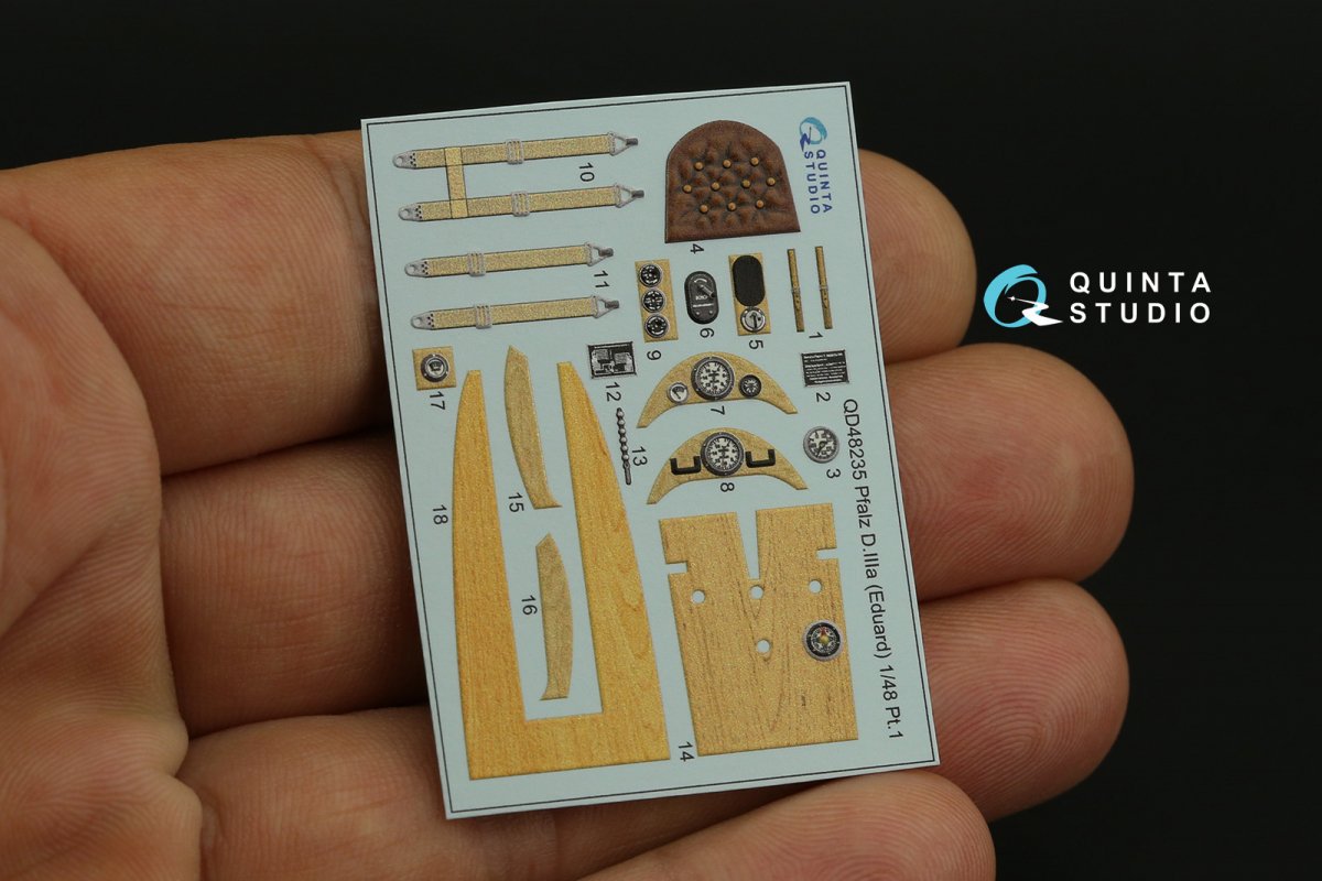 Quinta Studio QD48235 Pfalz D.IIIa 3D-Printed &amp;amp; colored Interior on decal paper (Eduard) 1/48 – image 3