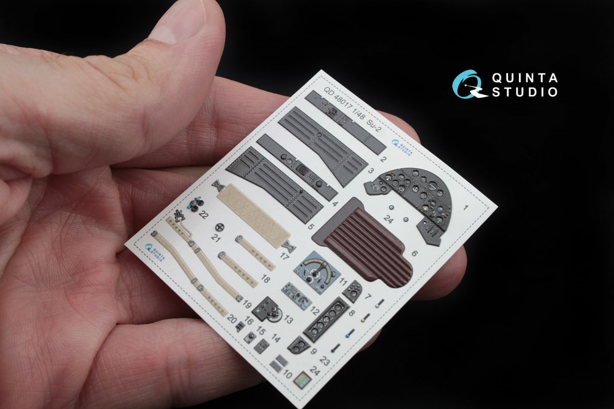 Quinta Studio QD48017 Su-2 3D-Printed &amp;amp; colored Interior on decal paper (for Zvezda kits) 1/48 – image 3