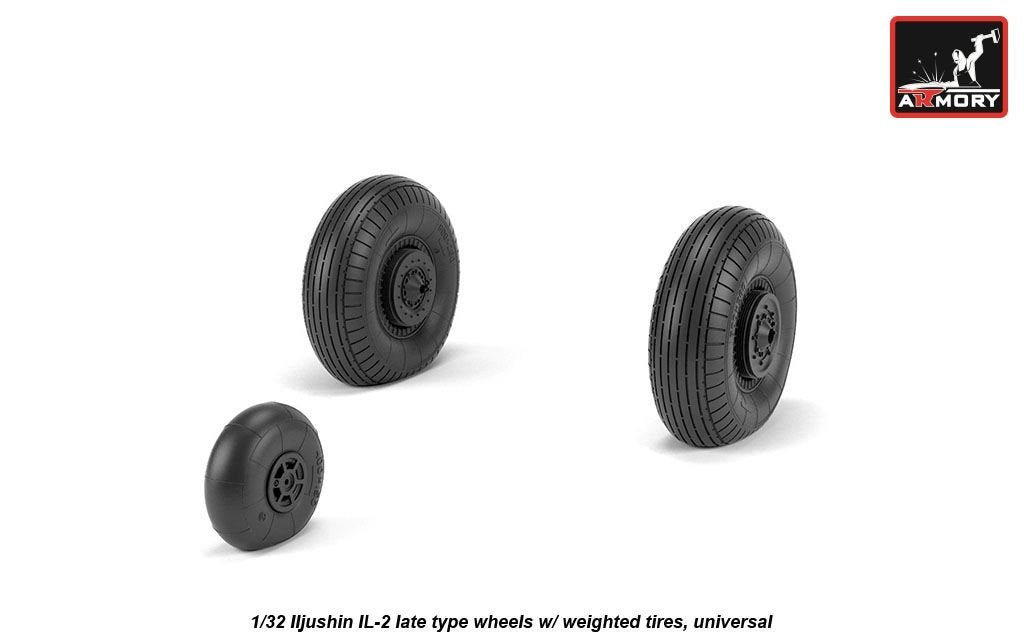 Armory Models AW32016 Iljushin IL-2 Bark late type wheels w/ weighted tyres 1/32 – zdjęcie 4