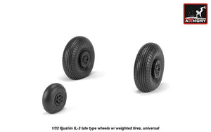 Armory Models AW32016 Iljushin IL-2 Bark late type wheels w/ weighted tyres 1/32 – zdjęcie 4