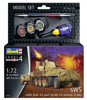Maquette Revell 63293 sWS avec Flak 43 et remorque à munitions Sd.Ah. 58, échelle 1/72