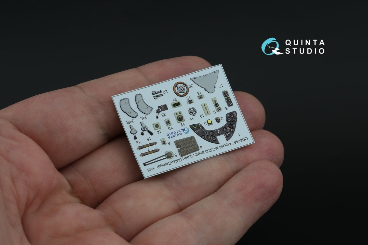 Quinta Studio QD48467 Macchi MC.200 Saetta (Late) 3D-Printed coloured Interior on decal paper (Italeri/Tamiya) 1/48 – zdjęcie 6