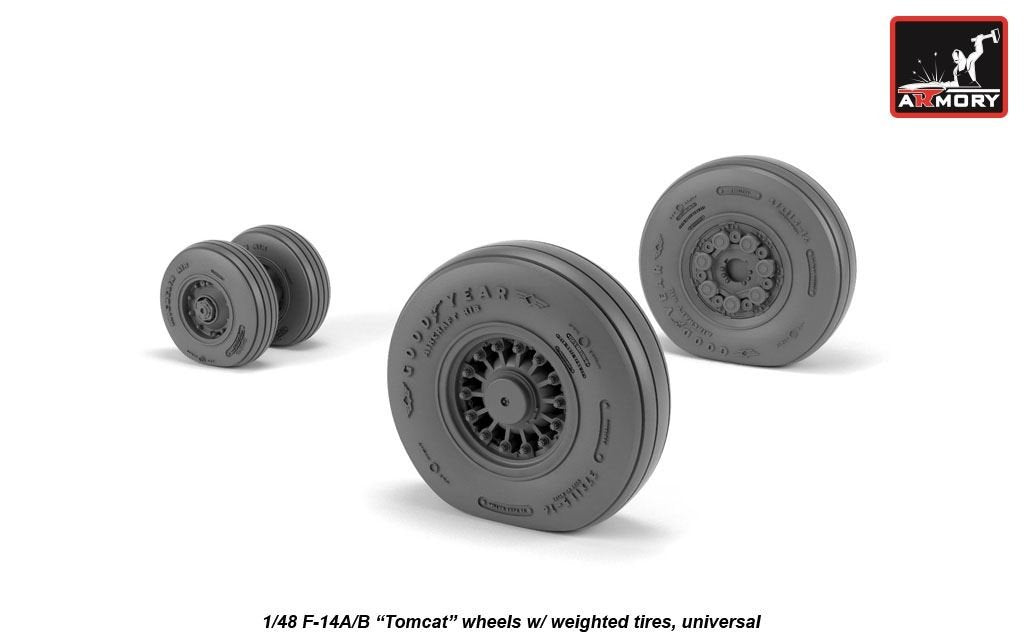 Armory Models AW48326 F-14A/B Tomcat early type wheels w/ weighted tires 1/48 – zdjęcie 2