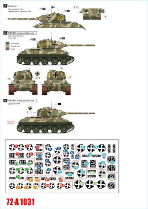 Star Decals 72-A1031 Finnish Tanks in WW2 # 3. T-34 m/1941, T-34 m/1943 and T34/85 1/72 – image 2