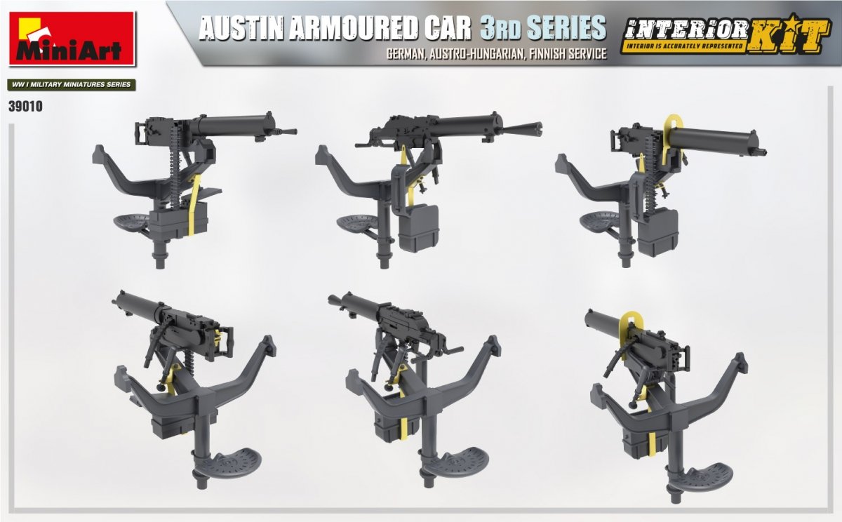 Miniart 39010 AUSTIN ARMORED CAR 3rd SERIES: GERMAN, AUSTRO-HUNGARIAN, FINNISH SERVICE. INTERIOR KIT 1/35 – image 13