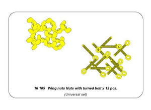 Aber 16105 Wing nuts with turned bolt x 12 pcs. 1/16 – zdjęcie 5