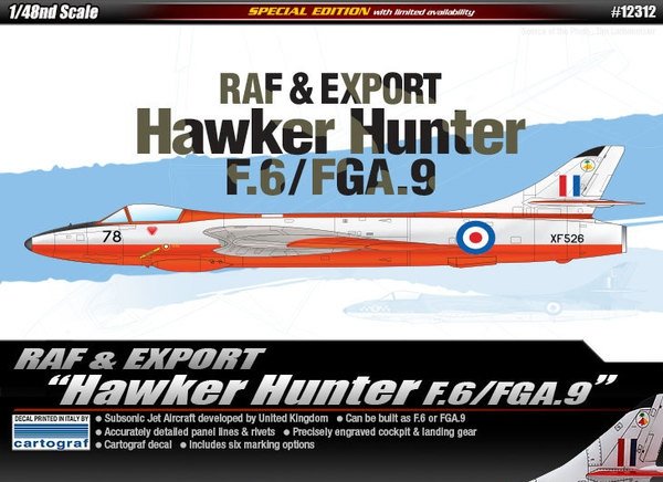 Academy 12312 "Hawker Hunter" F.6/FGA.9 1/48