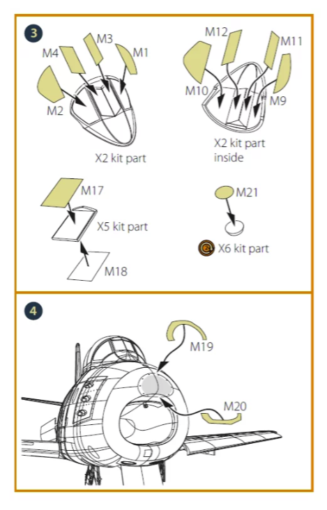 Clear Prop! CPA48049 F-86A double-sided painting mask on &amp;quot;yellow kabuki paper&amp;quot; for CP kits 1/48 – image 4