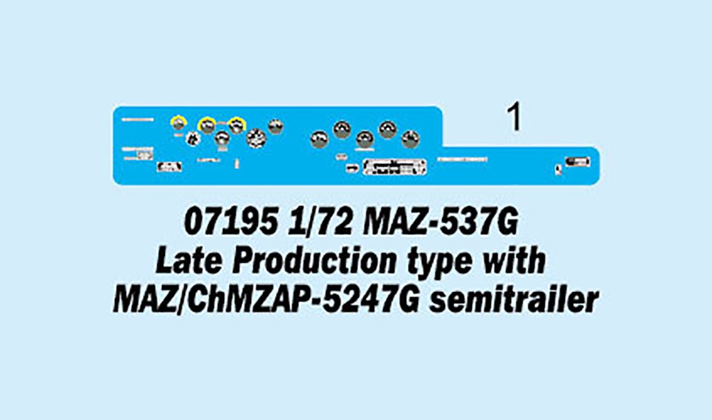 Trumpeter 07195 MAZ-537G Late production type with MAZ/ChMZAP-5247G semitrailer 1/72 – zdjęcie 3