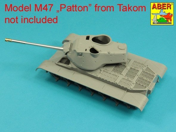 Aber 35L-284 90mm M-36 z cylindrycznym hamulcem do amerykańskiego czołgu M47 Patton bez pokrowca na jarzmo Takom/Italeri 1/35 – zdjęcie 12