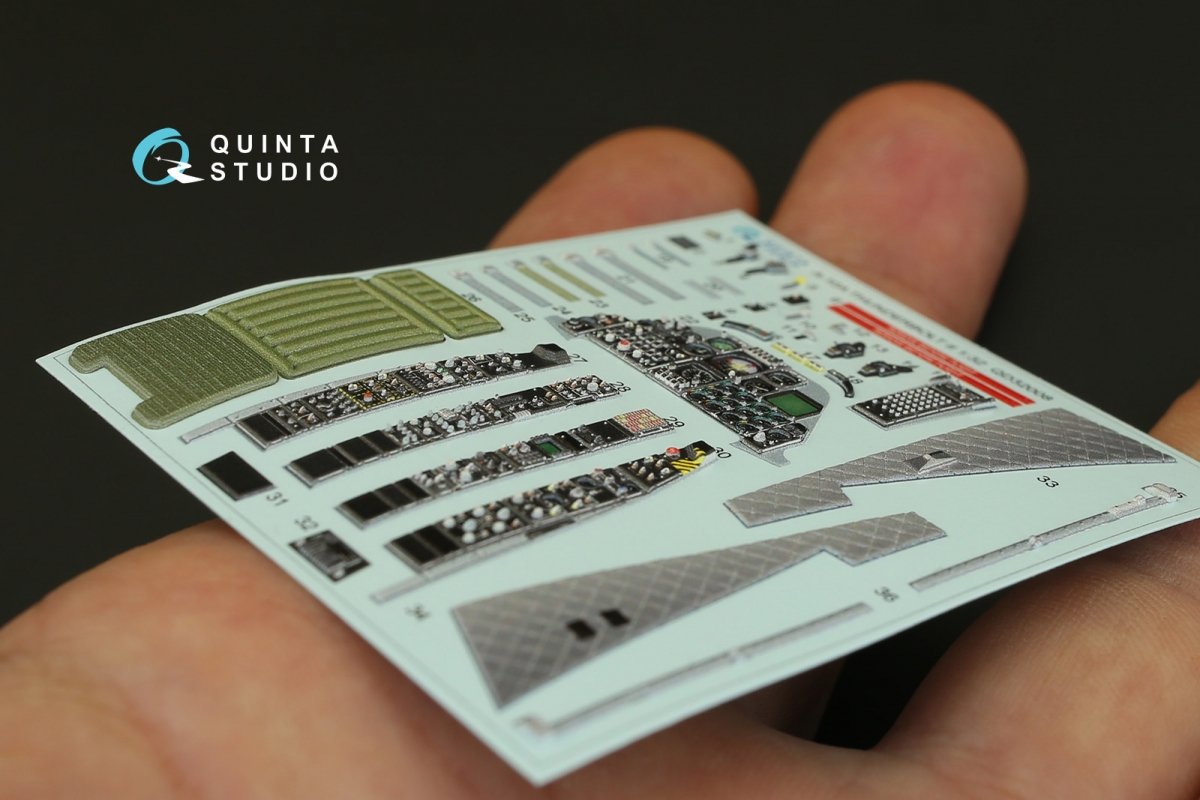 Quinta Studio QD32008 A-10A 3D-Printed &amp;amp; colored Interior on decal paper (for Trumpeter kit) 1/32 – image 6