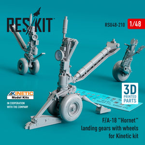 RESKIT RSU48-0210 F/A-18 &amp;quot;HORNET&amp;quot; LANDING GEARS WITH WHEELS FOR KINETIC KIT (RESIN &amp;amp; 3D PRINTED) 1/48