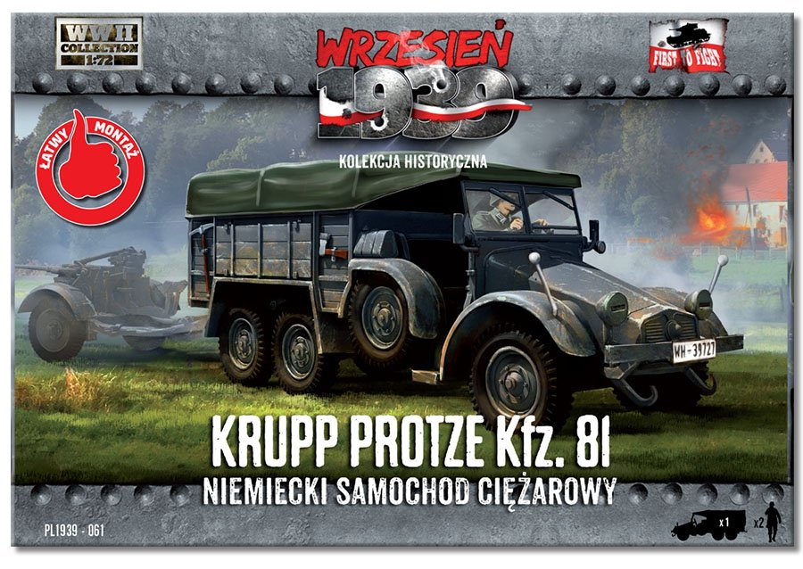 First to Fight PL061 Niemiecki samochód ciężarowy KRUPP PROTZE Kfz. 81. 1/72 – zdjęcie 2
