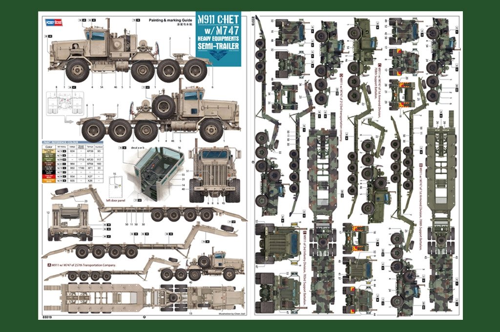 Hobby Boss 85519 M911 C-HET w/m747 Heavy Equipment Semi-Trailer 1/35 – zdjęcie 6