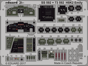 Eduard 73592 H8K2 Emily cockpit interior HASEGAWA 1/72