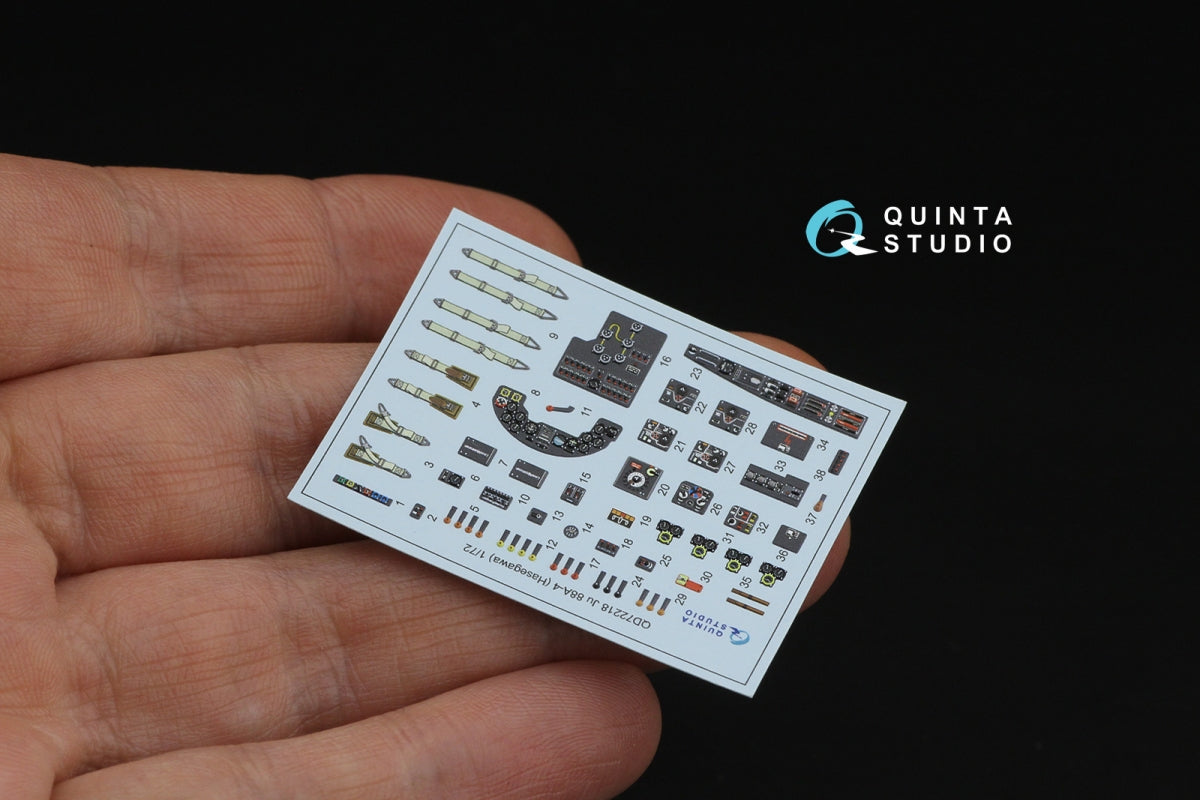 Quinta Studio QD72218 Ju 88A-4 3D-Printed &amp;amp; coloured Interior on decal paper (Hasegawa) 1/72 – zdjęcie 6