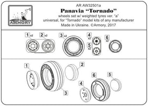 Armory Models AW32501a Panavia Tornado wheels, w/ tyres type “a” (DL) 1/32 – zdjęcie 6