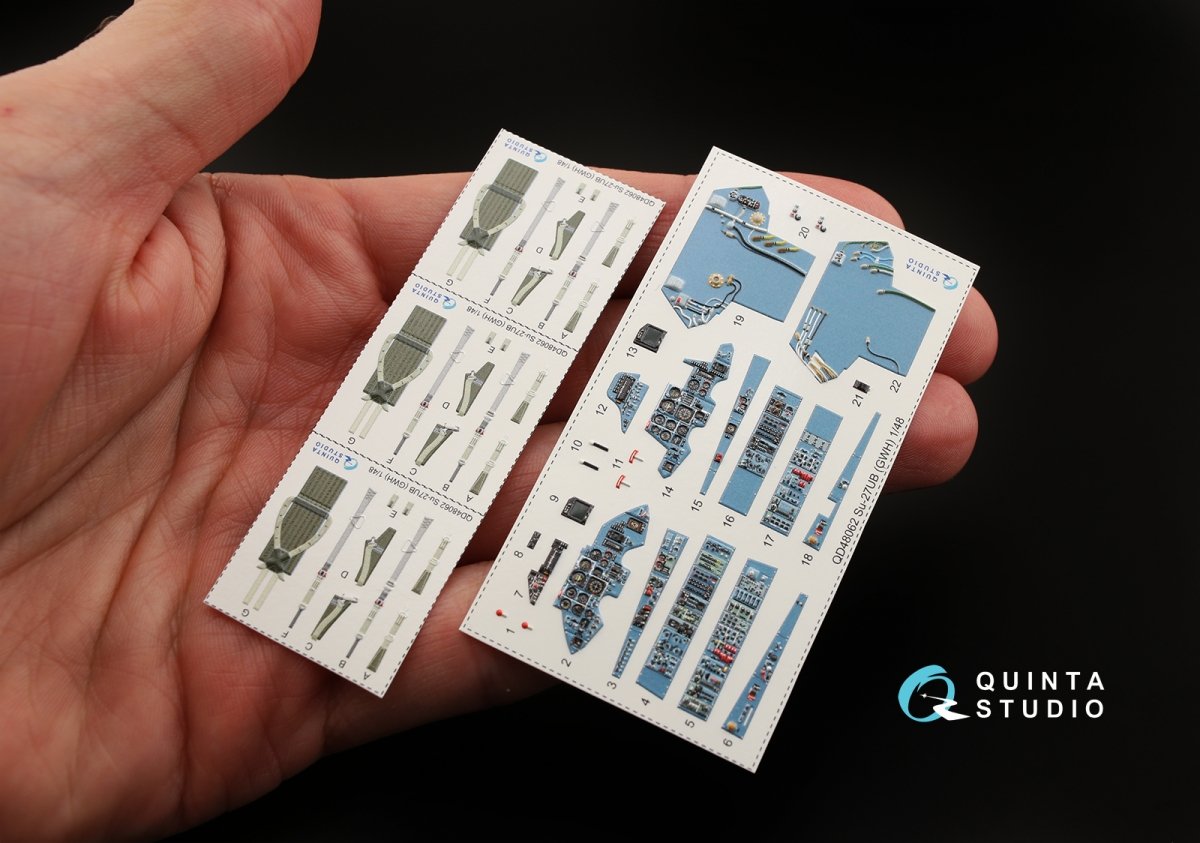 Quinta Studio QD48062 Su-27UB 3D-Printed &amp;amp; colored Interior on decal paper (for GWH kit) 1/48 – image 4