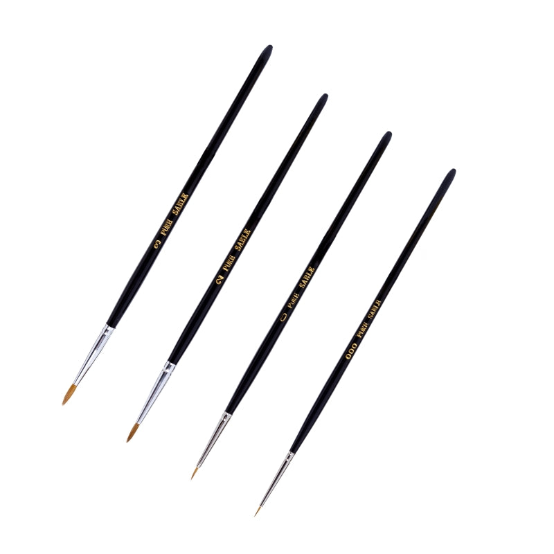 Ensemble de pinceaux en poils de martre purs de qualité supérieure Modelcraft PPB2200-S (tailles 000, 0, 2, 3)