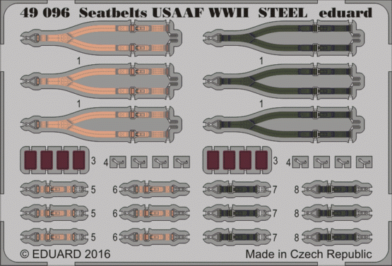 Eduard BIG49342 Seatbelts WWII Allied AF STEEL 1/48 – zdjęcie 2