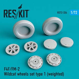 RESKIT RS72-0334 F4F/FM-2 &amp;quot;WILDCAT&amp;quot; WHEELS SET TYPE 1 (WEIGHTED) 1/72