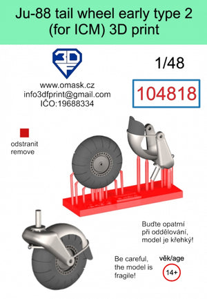 Omask 104818 Ju-88 tail wheel early type 2 3D print (for ICM) 1/48 – image 2