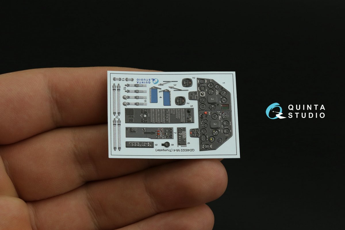 Quinta Studio QD48322 Mi-4 3D-Printed &amp;amp; coloured Interior on decal paper (Trumpeter) 1/48 – zdjęcie 7