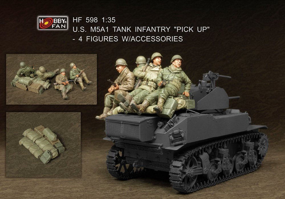 Hobby Fan HF598 U.S. M5A1 TANK INFANTRY &amp;quot;PICK UP&amp;quot;-FIGURES W/ACCESSORIES