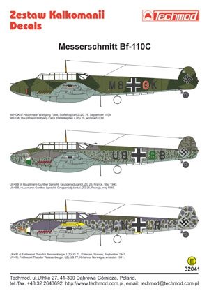 Techmod 32041 - Messerschmitt Bf 110C 1/32 – zdjęcie 2