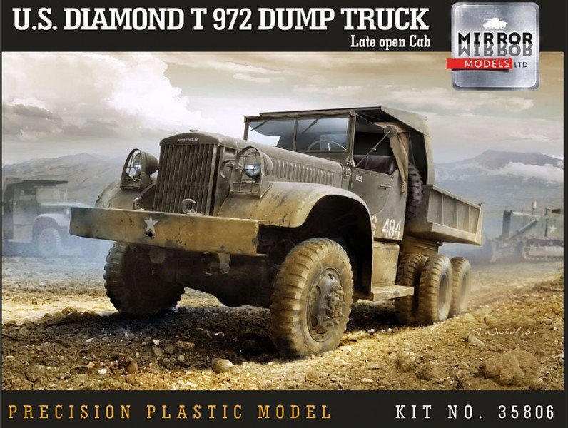 Mirror Model 35806 U.S. Diamond T 972 Dump Truck Late open Cab 1/35