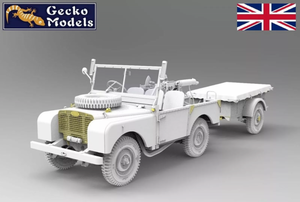 Gecko Models 35GM0076 Korean War British FV18001 Mk. 1 80in 4x4 Utility Vehicle (Early Production) w/10-cwt Bantam Trailer 1/35 – zdjęcie 2